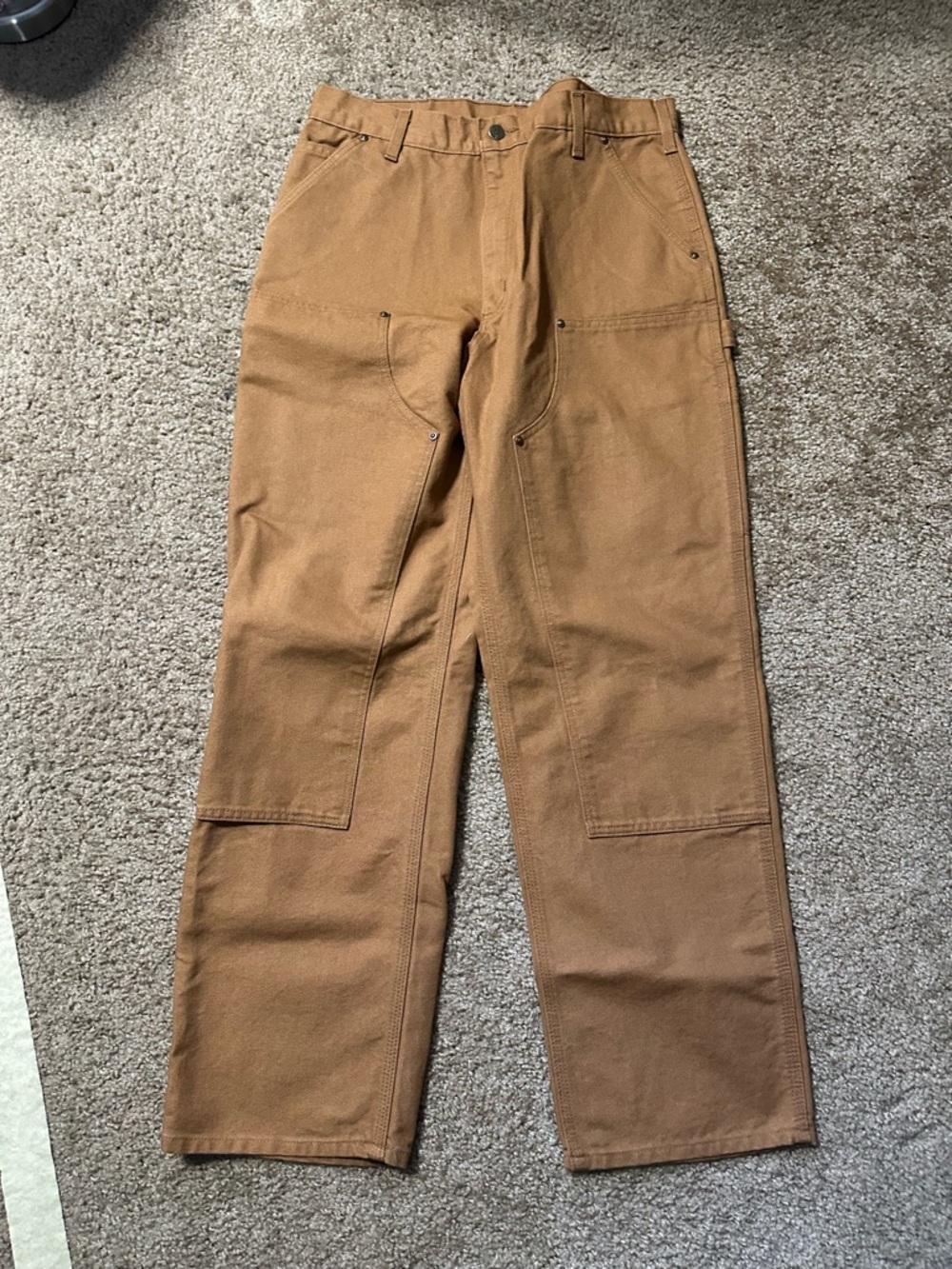 OG Brown Men’s Carhartt Loose fit Duck Double front Dungaree - size 36x30